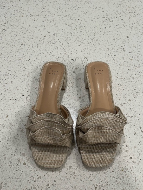 a new day Shoes - a new day Beige Woven Slide Heels for Women